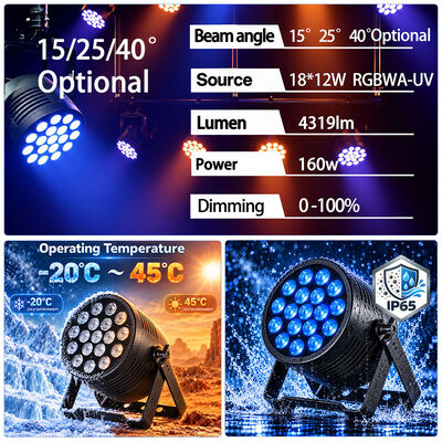RGBWA UV 6IN1 LED Stage Wash Par 18x12w Outdoor Waterproof Led Par Light for Disco Dj