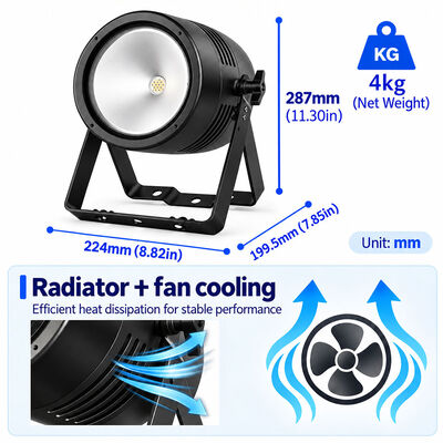 Waterproof IP65 100W RGBL 4in1 Beam Cob Led Par Can Light for Church Theater Wedding