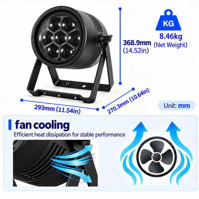 IP65 Waterproof Bee Eye 4 to 41 Degree Zoom Parcan 7x40W RGBL 4IN1 LED Wash Stage Par Light with LED Ring