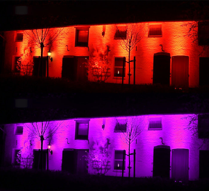 Iluminación de escenario con batería Dmx Led Wall Washer luz 8 * 10W IP65 Fuera de la ciudad de color impermeable RGBW Strobe