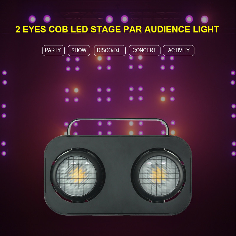 2 Ojos 2*90W Dmx512 Control de empalme Cob Audiencia efecto ciego Luz de escenario