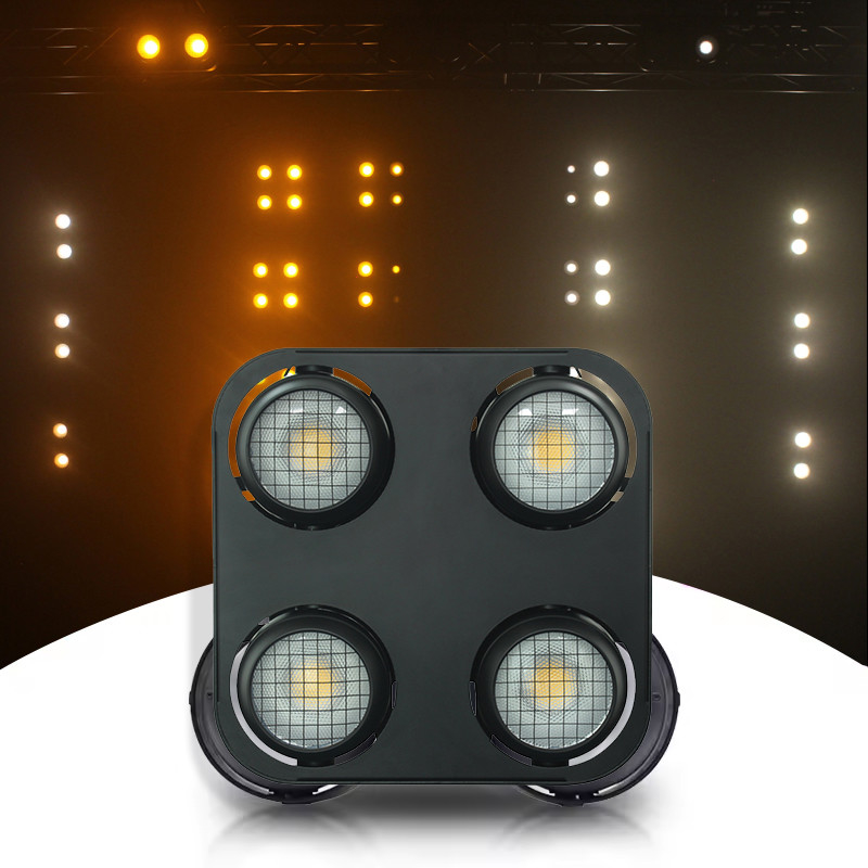 Luz de persianas LED 4x90W LED COB Iluminación de escenario Ámbar y blanco cálido LED Blinders de audiencia Luz en DJ Music Bar