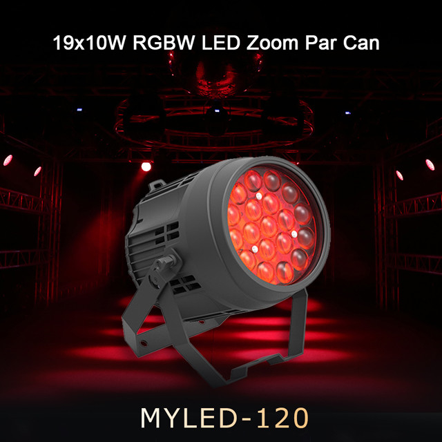 Iluminación LED Par 19*10W RGBW 4in1 impermeable DMX LED Par para fiesta o bar nocturno de escenario