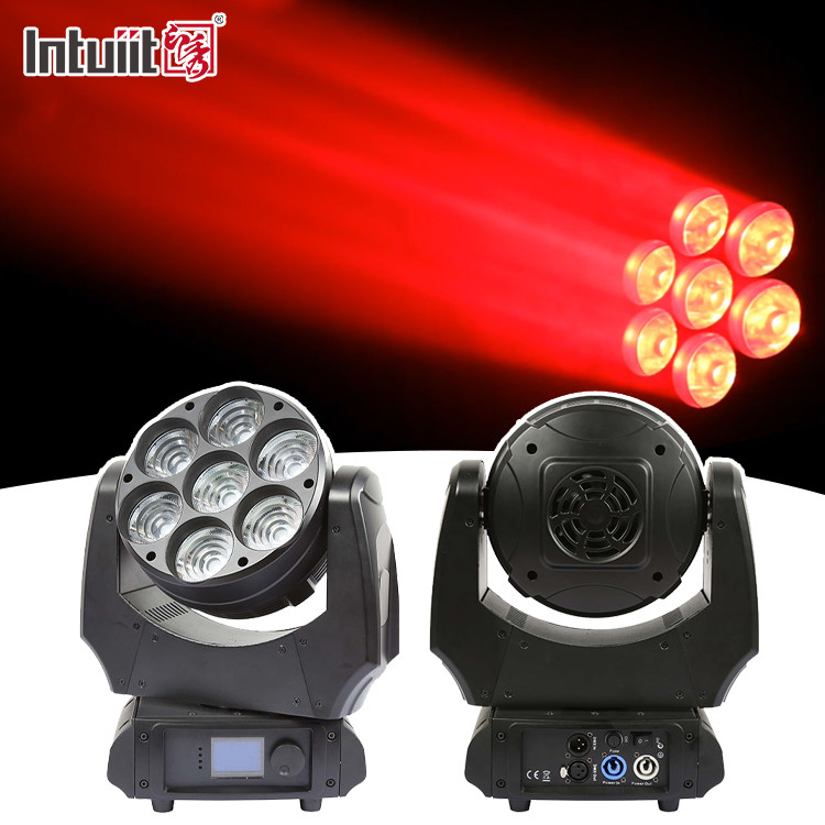 Luz de cabeza móvil de Led 7x40w RGBW 4in1 haz de luz con zoom lavado Iluminación de escenario luces de DJ