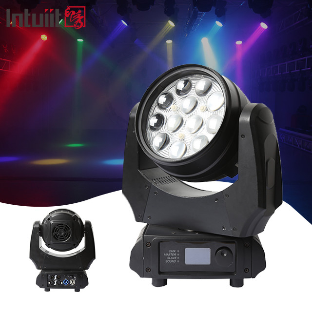 LED Wash Par 4In1 12X10W Zoom Rgbw Led Wash Moving Head Light para iluminación de escenario de DJ Disco