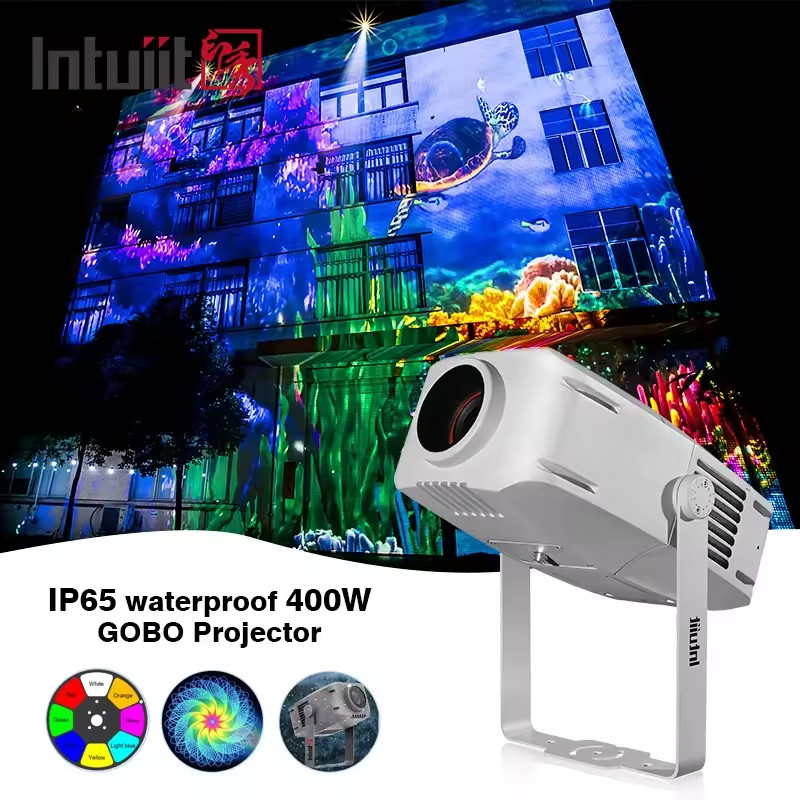Luz de inundación portátil al aire libre del LED IP65 Mini Digital Custom Gobo Projector en soporte