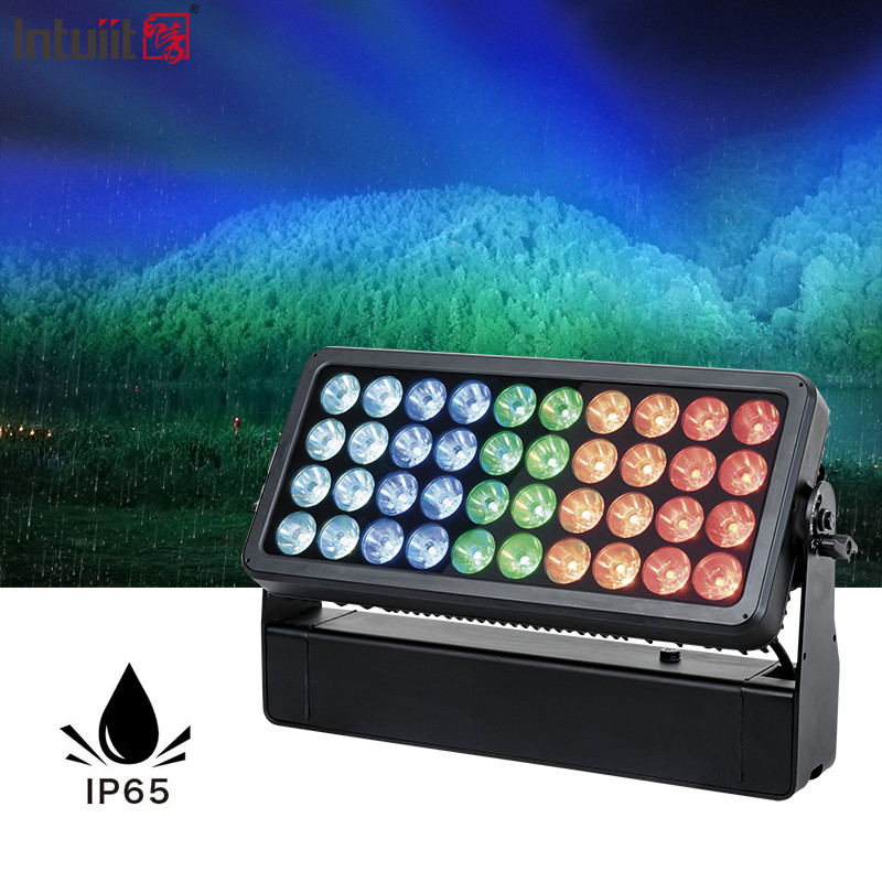 Edificio LED exterior 40X10W 4in1 Pixel Lavabo de paredes IP65 Inmune a la agua Luz de color de la ciudad