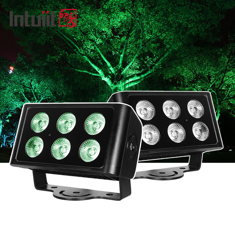 6x5w RGBW 4 en 1 luz de inundación LED IP65 resistente al agua Flat Spotlight Outside Performance Fondo DJ Disco Stage Par Light