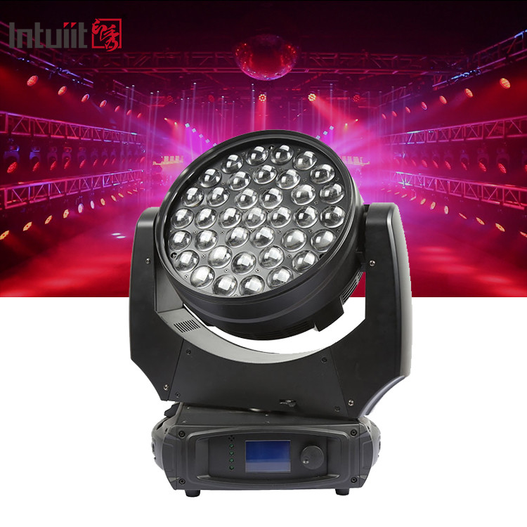 37x10W RGBW 4in1 Led Wash Iluminación de escenario DMX Luces DJ profesionales 370W Zoom Moving Head Light Para fiesta