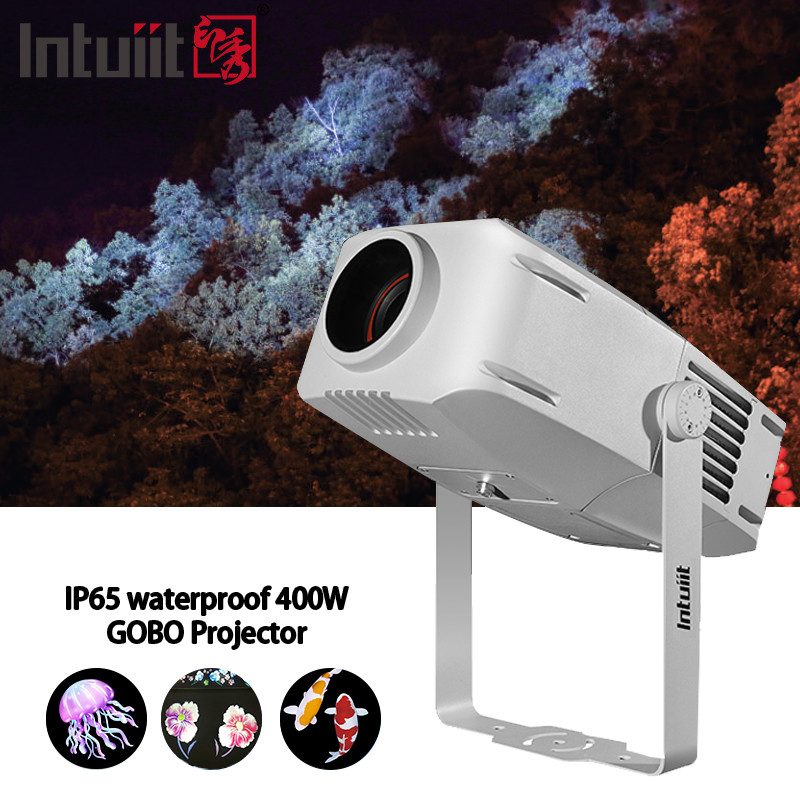 Logotipo personalizado Iluminación de fachada exterior IP65 impermeable 200W Led RGBW Gobo proyector giratorio Gobo luz