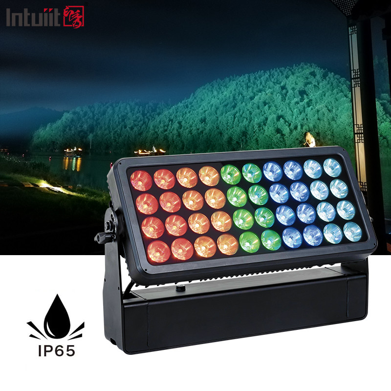 40x10W RGBW resistente al agua Lámpara de lavado de pared Construcción LED Luz de inundación IP65 Luz de escenario de color de la ciudad para la iglesia