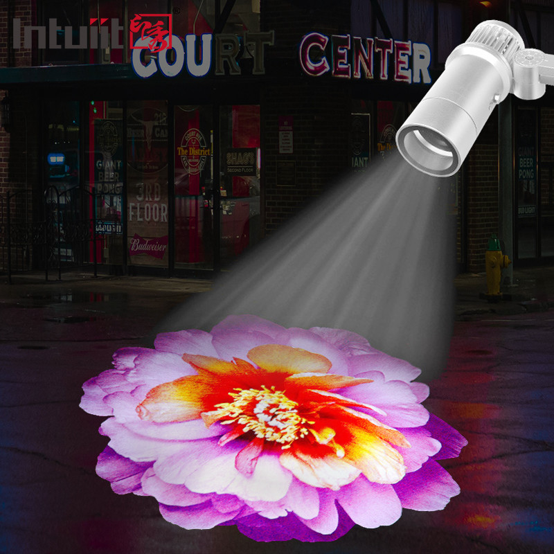 60W IP65 LED Proyector de logotipo de Gobo Inodoro Luces de publicidad de edificios al aire libre con cuerpo de aluminio