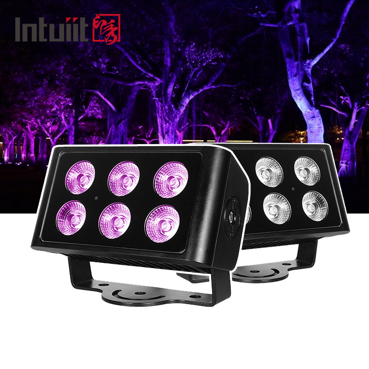 IP65 impermeable 6x5W RGBW 4 en 1 luz de inundación LED DMX control de avión luz de fondo mancha DJ Disco iluminación de escenario