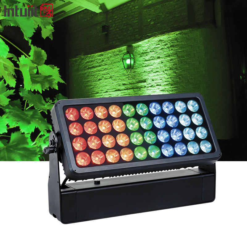 40x10W RGBW 4 en 1 Proyector LED IP65 Inodoro Luz de escenario DMX512 Control DJ Disco Equipo de actuación al aire libre
