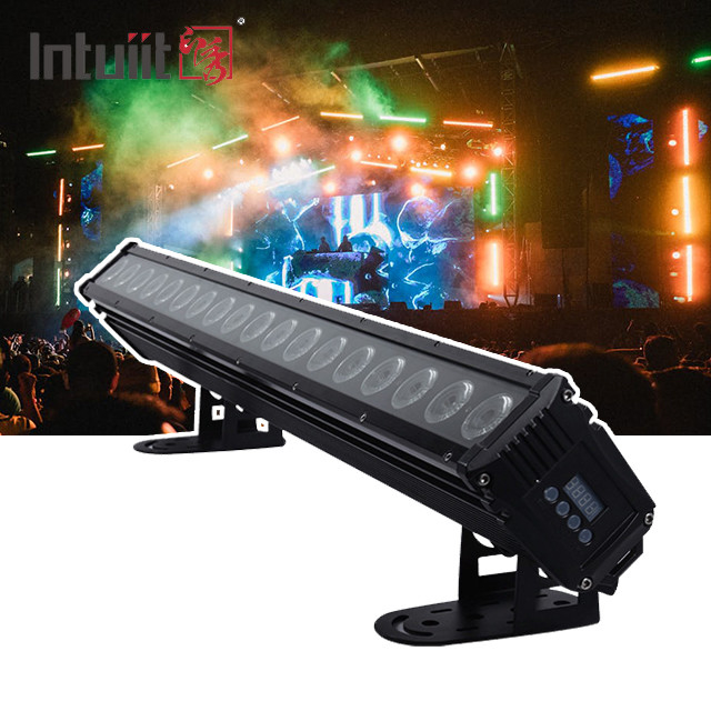 18x8W led de lavadora de pared de iluminación exterior barra 4in1 con dmx512 luces para el exterior del edificio