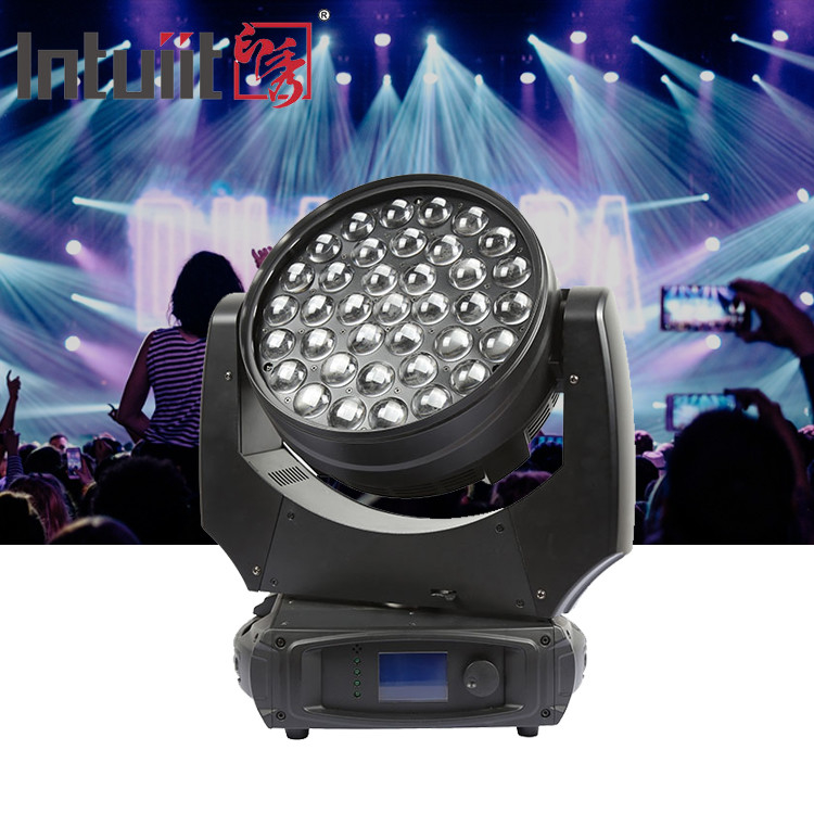 Luz de cabeza móvil profesional de lavado de alta potencia de 37x10W para equipos de iluminación de escenarios de conciertos