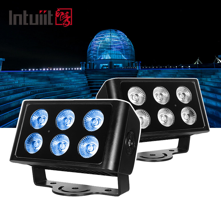 DMX512 6x5W RGBW 4in1 IP65 DJ impermeable de boda escenario de la ciudad lavadora de paredes exterior LED lavado luz de inundación