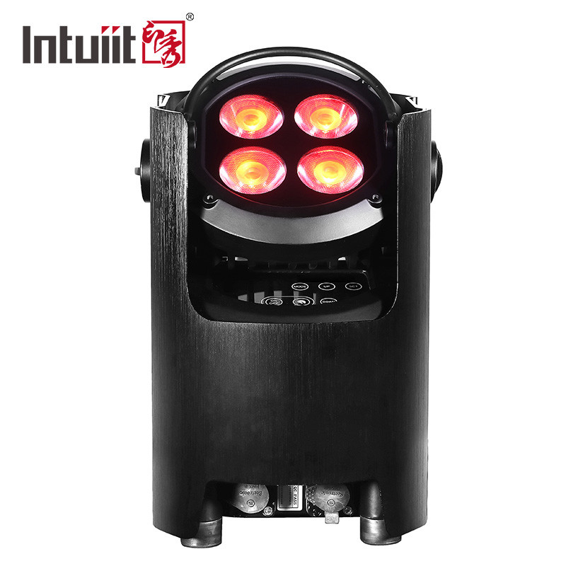 Batería Alimentada con Luz 4 * 12W RGBW 4in1 LED Uplights Batería Par Luz para Dj Club Party Wedding Stage