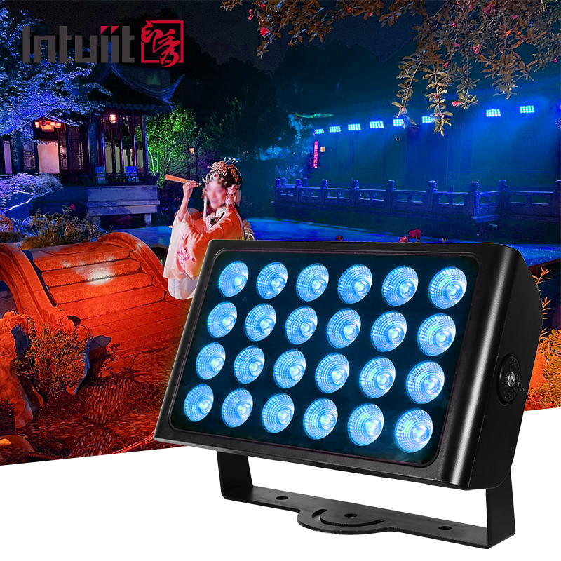 IP65 resistente al agua Color de la ciudad DMX512 24x10w RGBW Luz de inundación de lavadora de pared LED exterior