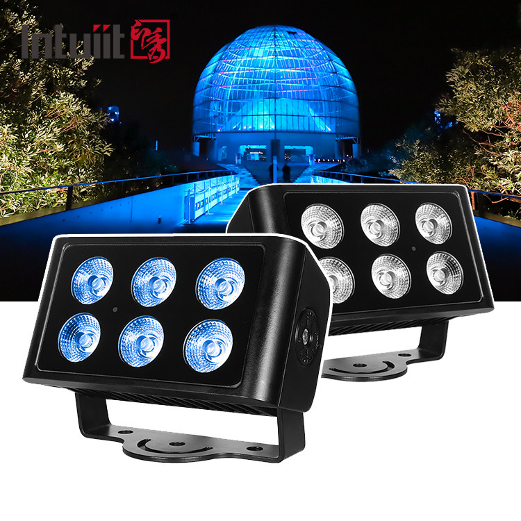 6x5W 4in1 RGBW LED DMX Luces de lavado de pared IP65 LED exterior luz de color de la ciudad