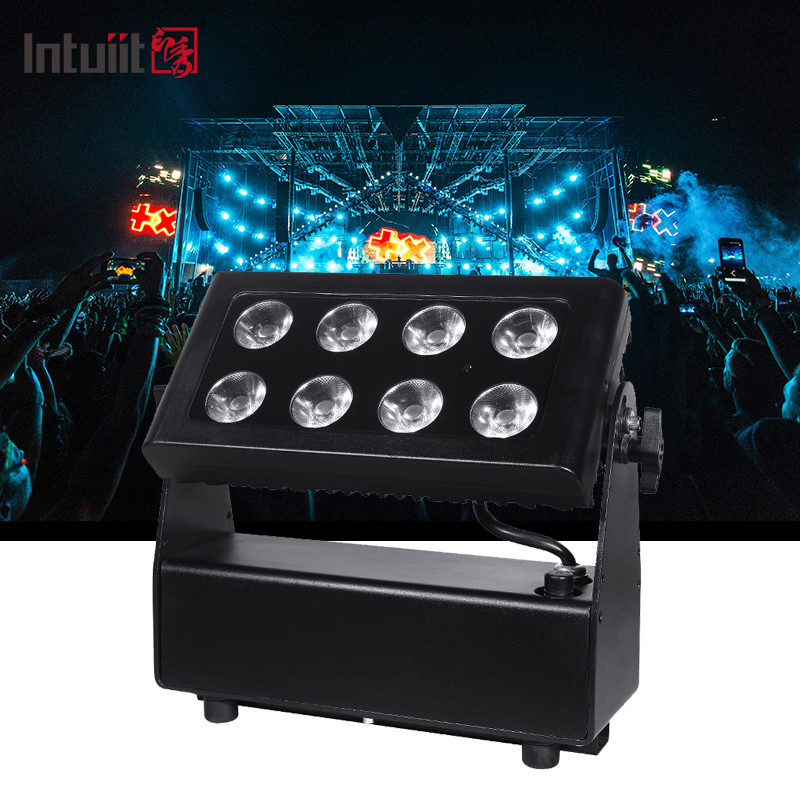 8*15W RGBW 4 en 1 Batería LED de luz de par cuadrado exterior Inodoro Luz de escenario Control DMX DJ Disco Equipo de iluminación