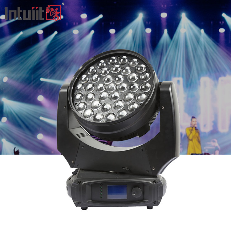 Lavado con led 37pcs 10w rgbw zoom 37x10 led cabeza móvil zoom lavado cabeza móvil iluminación del escenario del evento de dj discoteca