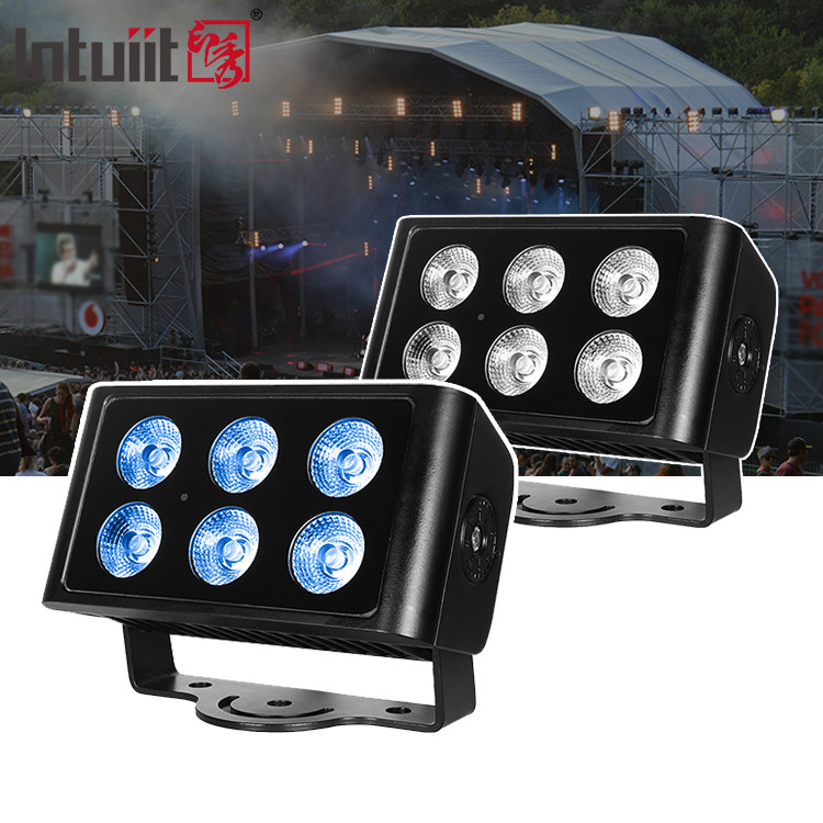 6x5W DMX RGBW 4 en 1 luz de lavado de pared LED exterior luz de inundación
