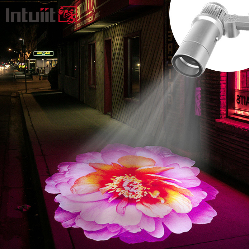 LED personalizado HD 60W Proyector de logotipo Gobo Indoor Outdoor Ip65 Inodoro Rotativo de publicidad Luz de proyección de imagen para bodas de piso