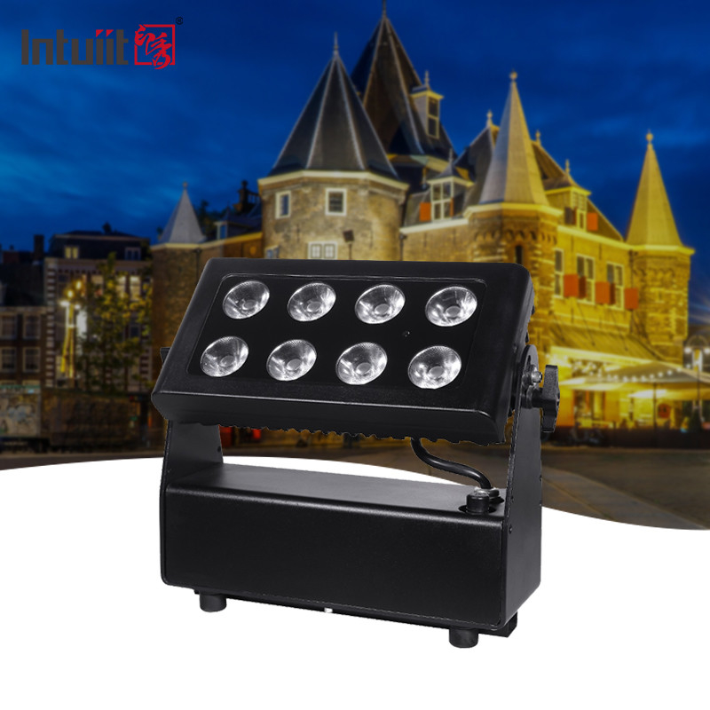 Iluminación de la ciudad a base de batería a prueba de agua Proyector de luces LED RGBW 8X15W DMX512 Control de luces de escenario LED