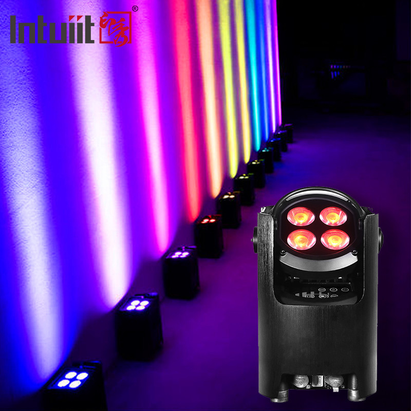 IP54 Mini Uplights 4X12W Batería Spotlight 4 LEDs Inalámbrico DMX & IR Uplights remoto En el discoteca Club de fiesta de la etapa de la luz