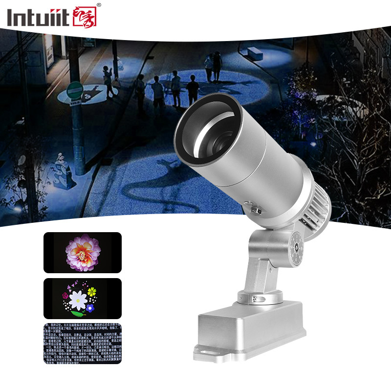 60W Logotipo personalizado Gobo proyector Luces publicitarias LED Signo de pared lámpara de proyección exterior impermeable IP65 HD