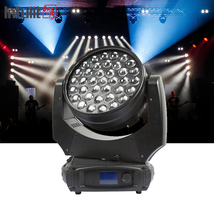 LED Lavado 37x10W Zoom Iluminación de escenario DMX Beam Wash Luces de cabeza móviles