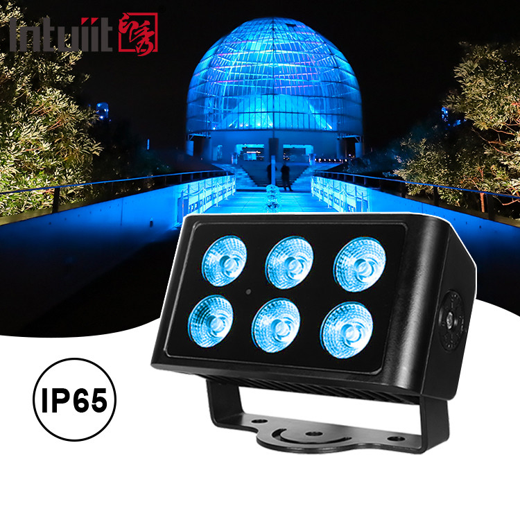 6x5W 4in1 RGBW LED DMX Luces de lavado de pared IP65 LED exterior luz de color de la ciudad