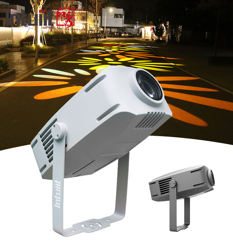 Proyector Gobo para exteriores 200w Proyector publicitario de rotación LED impermeable IP65 Logotipo Gobo Proyector de luz