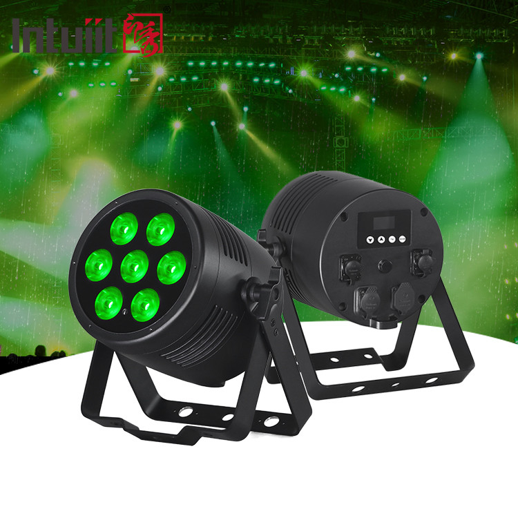 Inalámbrico a prueba de agua DMX exterior 7x20W RGBWA UV 6in1 IP65 LED Par luz exterior