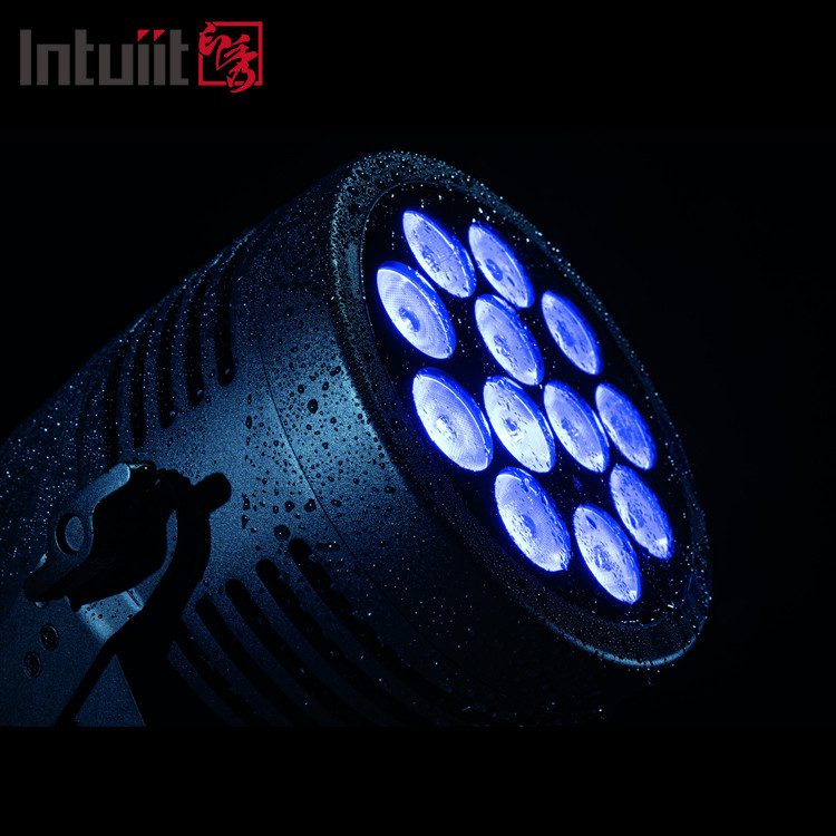 IP65 Ignífugo luces de escenario de DJ al aire libre 12x20W RGBWA UV 6in1 LED de aluminio Par Noiseless Disco Lavar efecto con DMX512