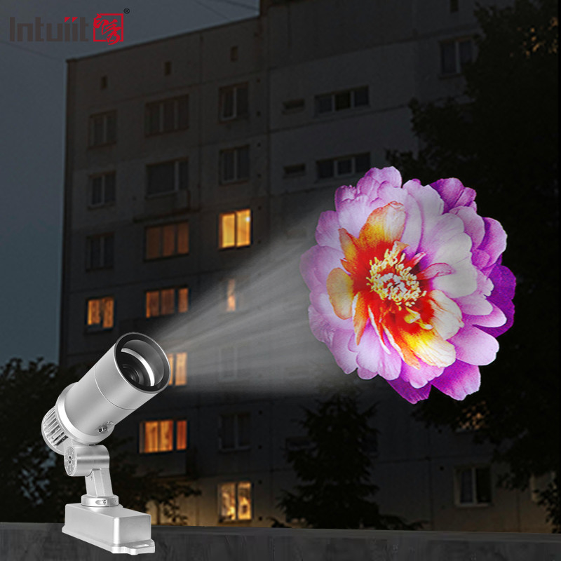 Proyector de imagen de logotipo personalizado de 60W al aire libre IP65 Proyector de publicidad LED rotativo al aire libre