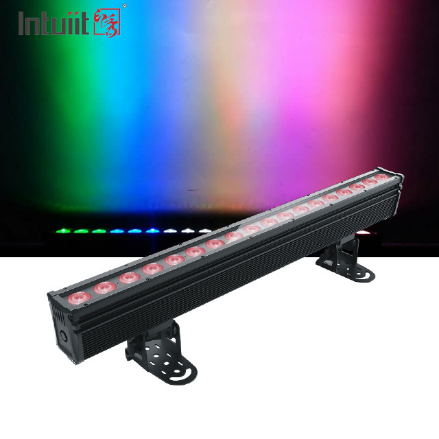 18×10W RGBW 4in1 Inodoro exterior LED Pared de lavado de luz DMX escenario exterior Pixel LED Bar Iluminación luces de proyección IP65