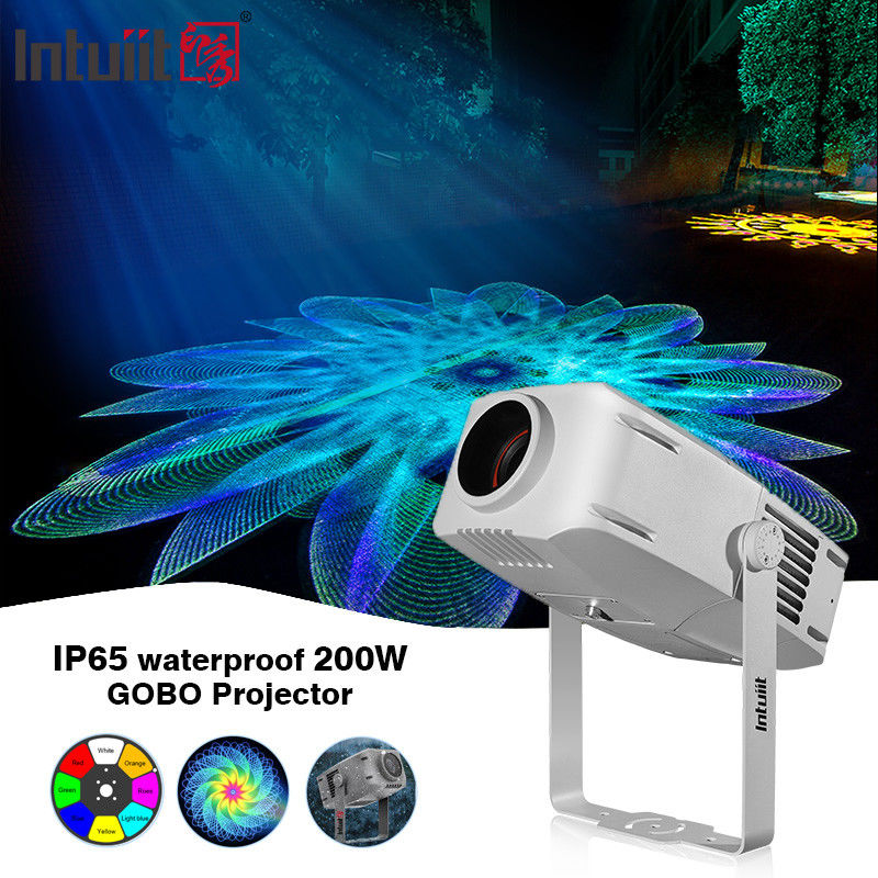 Proyector Gobo de 200W Exterior Ip65 Brillo Publicidad Logotipo Led Luz Proyector Gobo Almacén Luces publicitarias