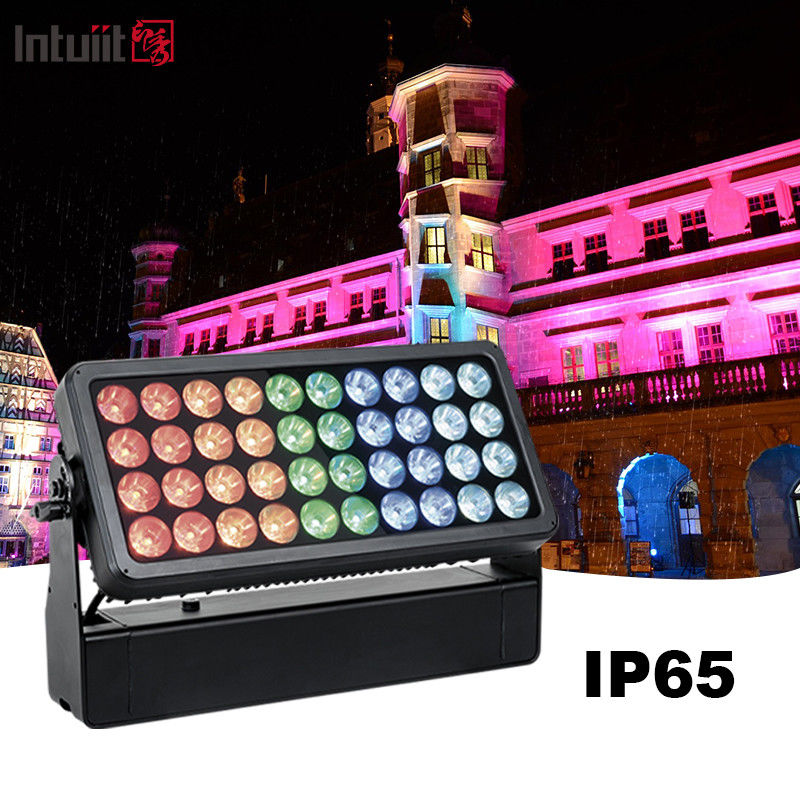Fuera 40*10W RGBW LED City Color Light Beam Efecto de lavado de luz de pared impermeable Lámparas de inundación IP65 DMX512 Modo de control