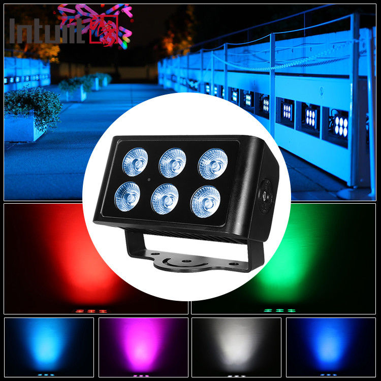 Luz de lavado de pared LED City Color 6x5W para exteriores, resistente al agua, 4 en 1 RGBW, foco para hoteles y edificios, modo de control DMX512