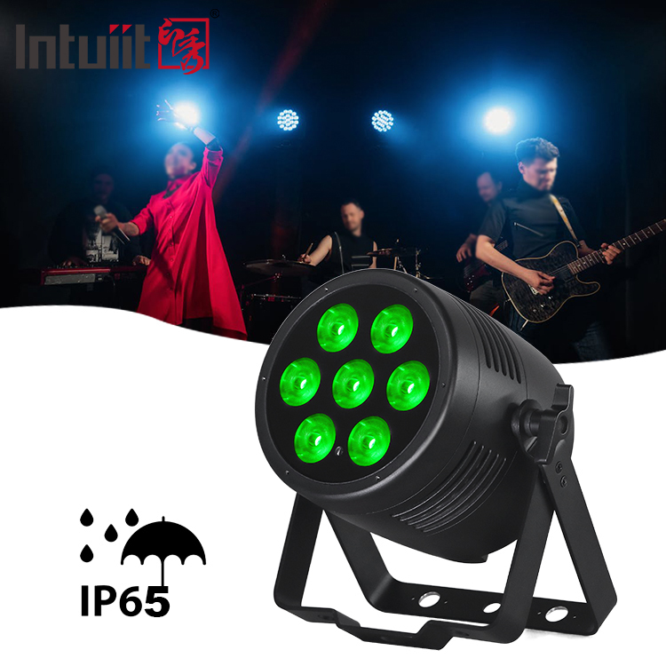 Foco Par LED Exterior 6 en 1 de 7*20W, 6 pulgadas, IP65, resistente al agua, RGBWA-UV, control DMX 512