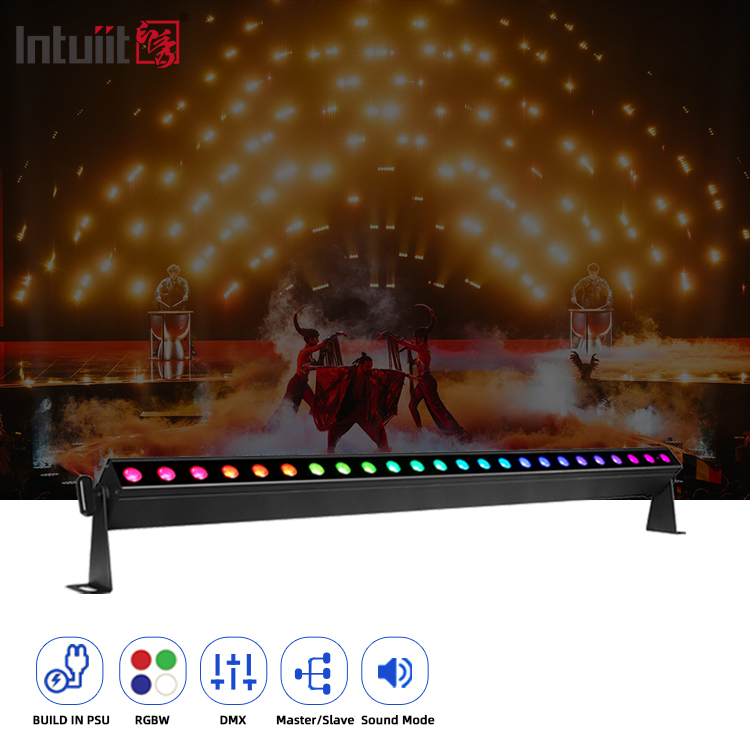 Barra LED DMX 24x2W RGBW 4EN1 LED para escenario, Dmx512, lavador de pared, uso en interiores, luces de discoteca DJ