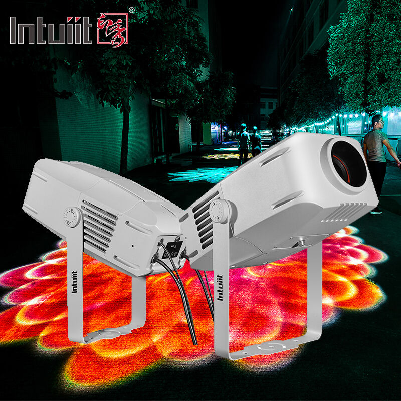 Proyector de logotipo de 400W luz exterior IP65 impermeable publicidad personalizada LED Gobo proyector para la tienda tienda boda