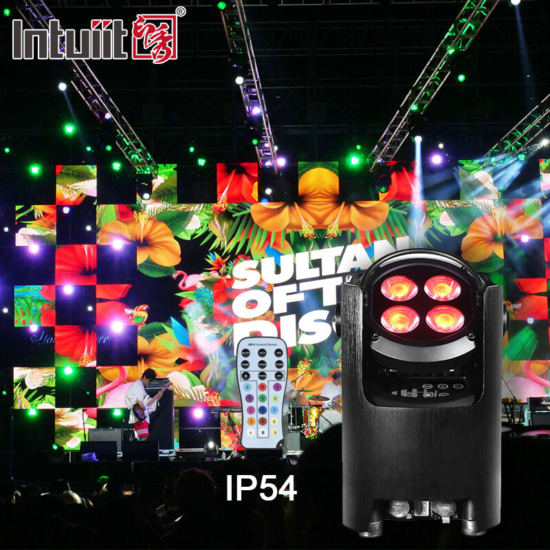 IP54 profesional inalámbrico DMX Batería LED Par luz 4 * 12W RGBW 4-en-1 - Control remoto de la boda de iluminación