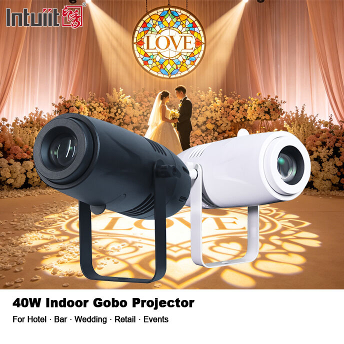Proyector de luz LED Gobo personalizado de 40W para interiores, proyector de imagen publicitaria HD para tienda, restaurante, cafetería, marca