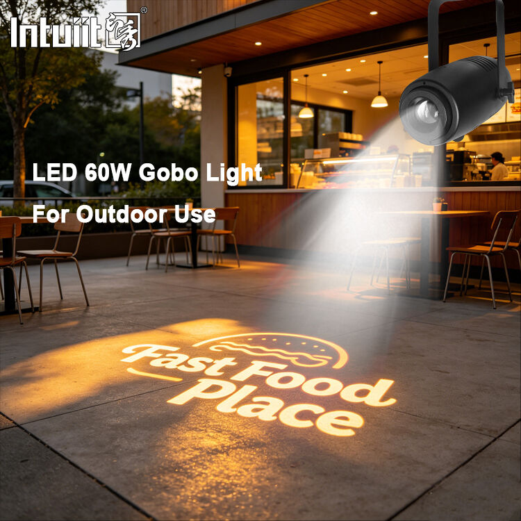 60W de alta definición LED logotipo proyector luz exterior IP65 impermeable Gobo proyector LED luces publicitarias