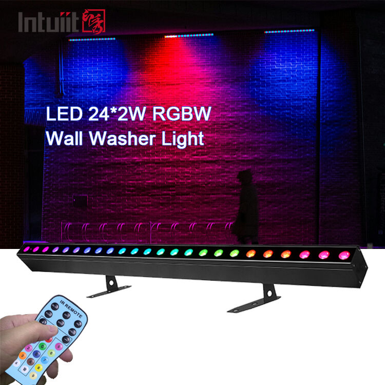 Gran oferta 4 en 1 RGBW LED 24*2W arandela de pared tira de luz lineal control de sonido DMX lámpara de lavado de escenario para club nocturno