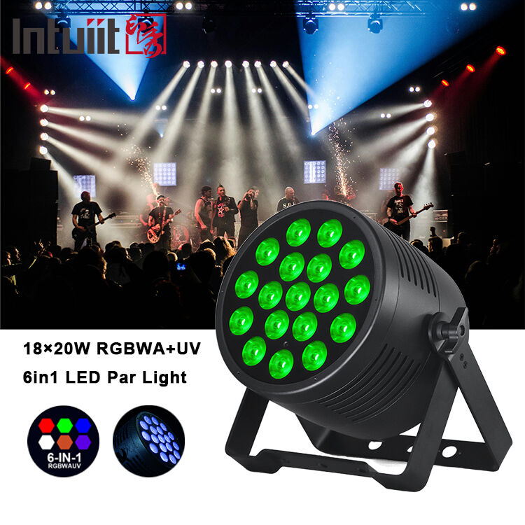 Luz de escenario al aire libre IP65 impermeable 18x20W LED Par RGBWA+UV 6 en 1 DMX512 Luz de lavado para fiesta de bodas Facade de edificio de eventos de discoteca