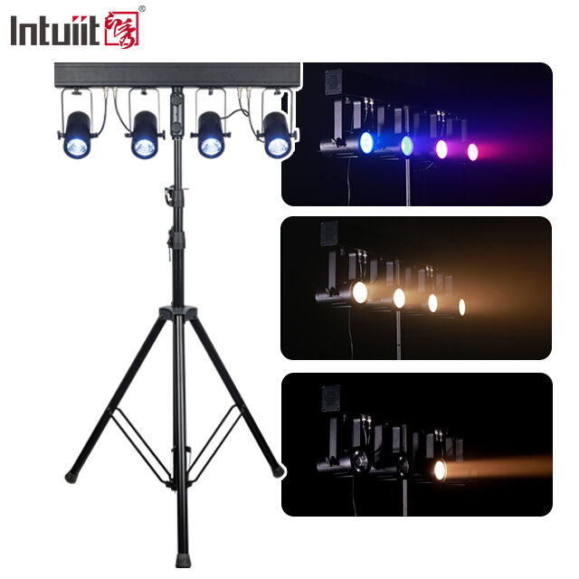 4x20W RGBW Kit de iluminación LED PAR 4 en 1 ️ Sistema de lavado de escenario DMX512 de luz estrecha de 4.5 ° para bodas, DJs y eventos